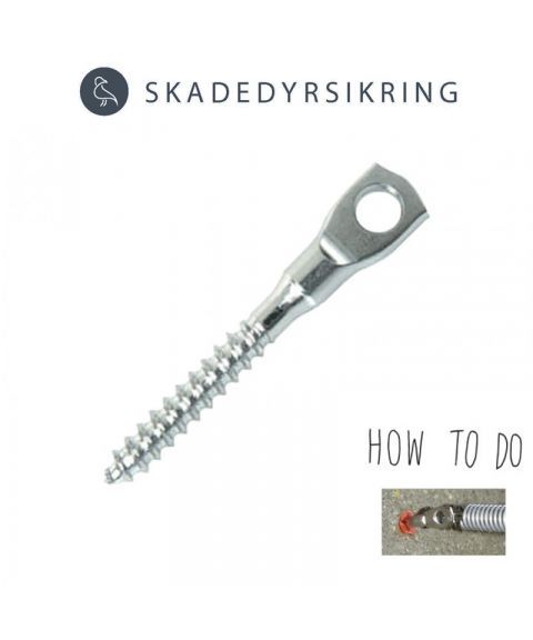 Flat øyeskrue i rustfrittstål - 100 stk pr eske